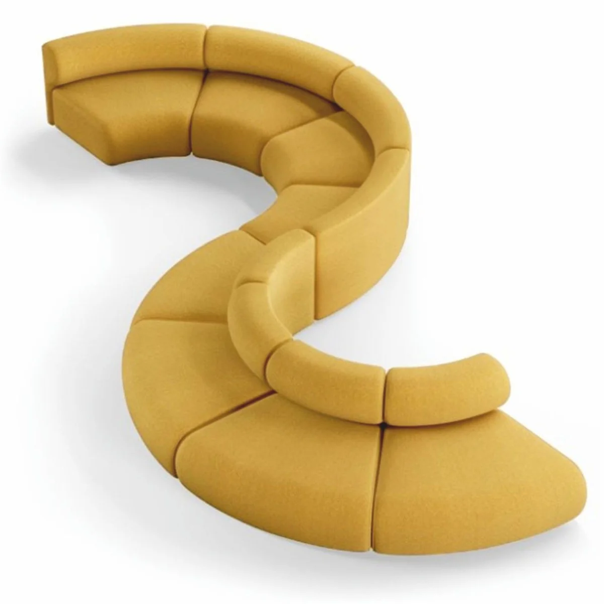 Luxury Sofa Yellow 590 cm - Curved Modular 8 Piece Sofa - Hotel Furniture