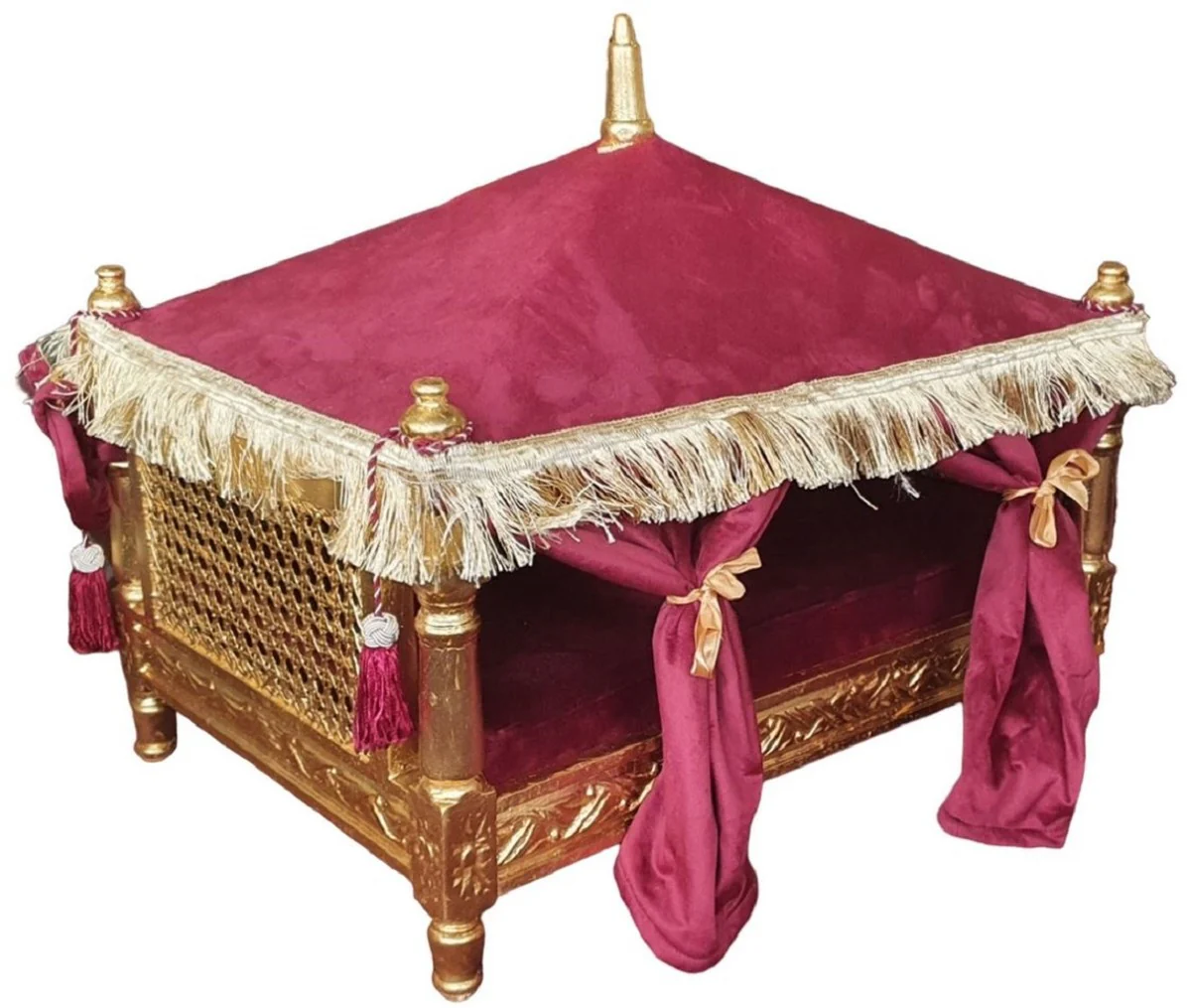 Baroque dog bed Bordeaux red / gold - Handmade antique style dog bed - Magnificent dog furniture in baroque style - Antique style animal furniture - Baroque animal furniture