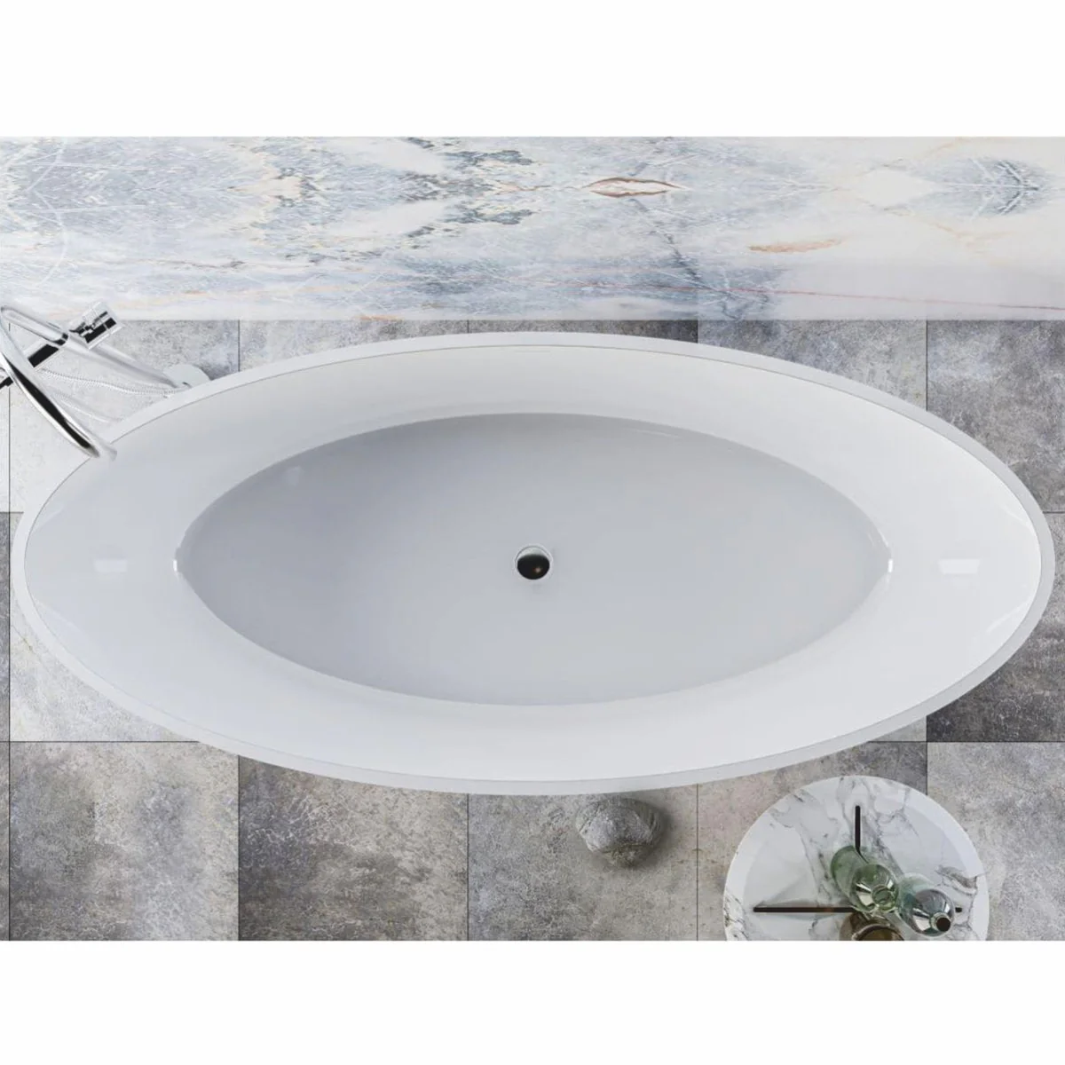 Luxury bathtub high gloss white 180 cm - bathroom furniture