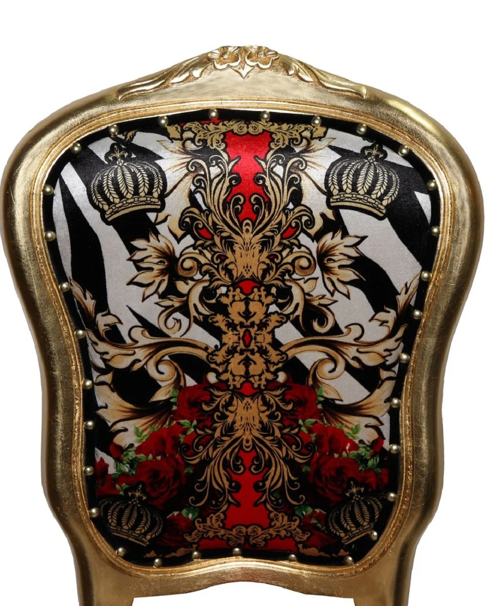 Pompöös by Luxury Baroque Dining Room Chairs Crown Black / White / Red / Gold - Pompöös Baroque Chairs designed by Harald Glööckler - 4 dining room chairs