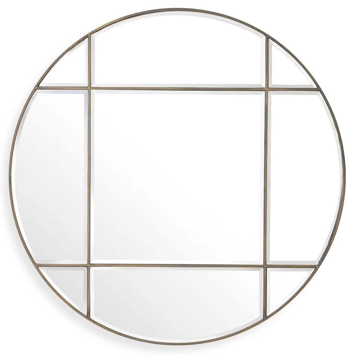 Luxury mirror vintage brass color Ø 110 cm - round wall mirror - living room mirror - cloakroom mirror - luxury quality