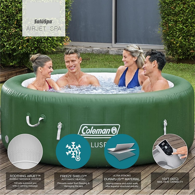 SaluSpa aufblasbare Whirlpool | Tragbare Whirlpool W/ Beheiztes Wassersystem & Bubble Jets | Passt bis zu 6 Personen