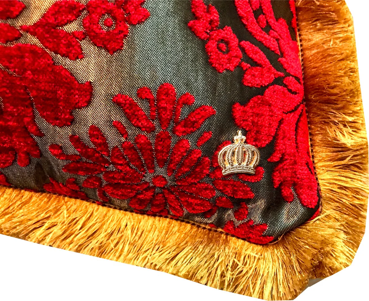 Luxury cushion Pompöös by Harald Glööckler Elegance Collection Baroque pattern red / gold 35 x 55 cm - luxury cushion