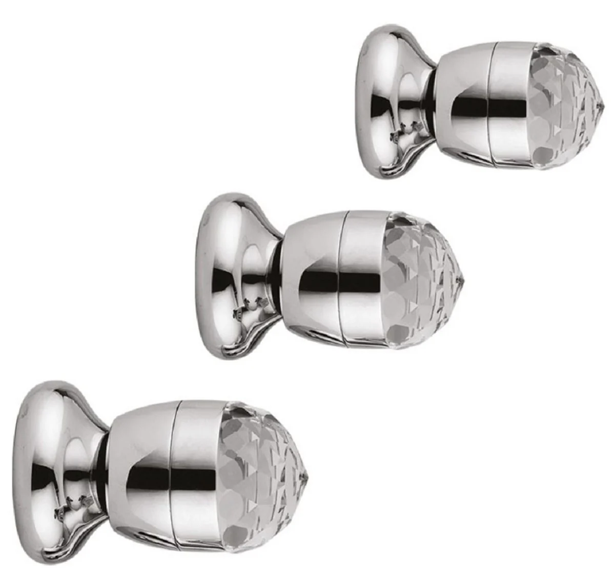 Luxury shower fittings set with Swarovski crystal glass silver - bathroom shower set - first-class quality - made in Italy