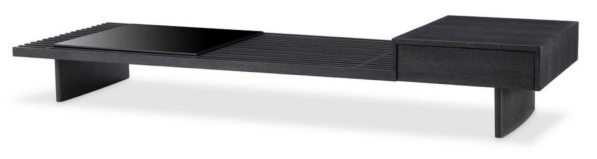 Luxury coffee table anthracite gray 220 x 78 x H. 36 cm - Rectangular solid wood living room table - Living room furniture - Luxury collection