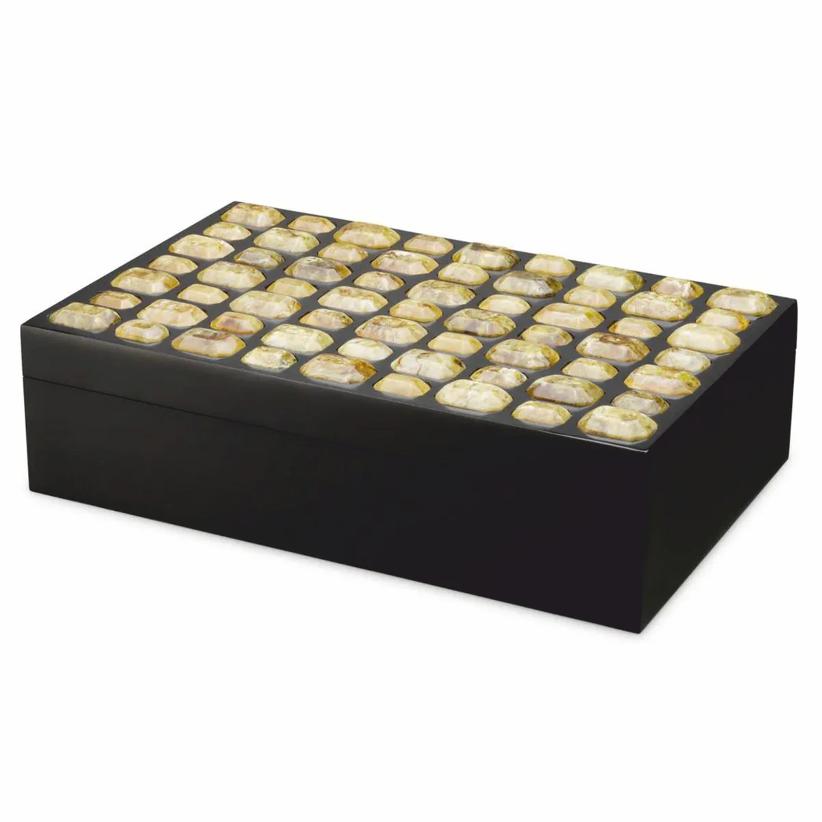 Luxus Schmuckkasten Schwarz / Gelb 37,5 cm - Aufbewahrungsbox