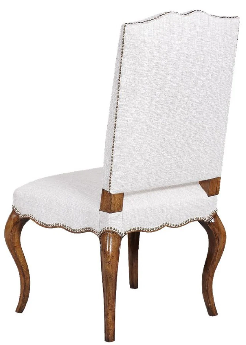 Luxury Baroque dining room chair white / brown 57 x 59 x H. 109 cm - Baroque oak wood chair - Baroque kitchen chair - Baroque dining room furniture