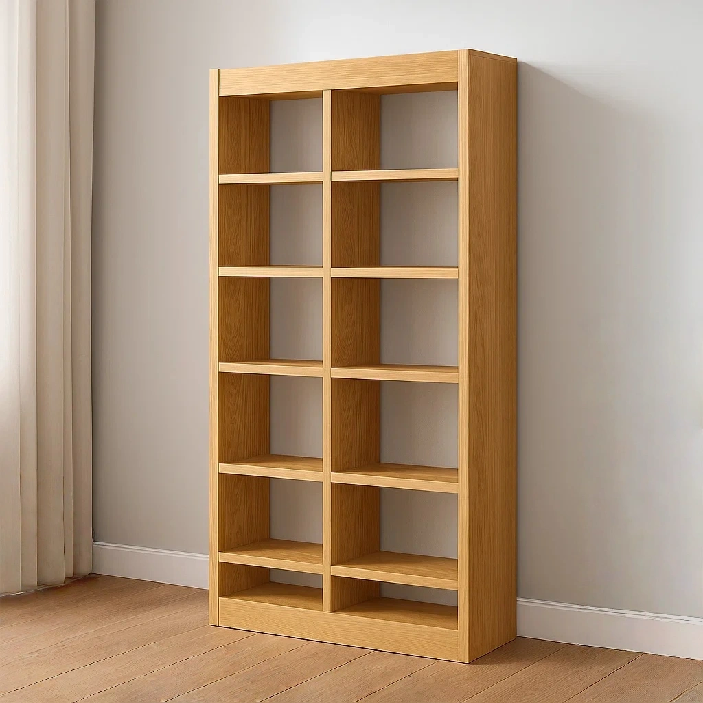 Bücherregal aus Holz, 6 Regalböden, Holzrahmen, Eichenfarbe, für Büro oder Wohnzimmer, freistehend, 90 x 30 x 180 cm - jXf8hSN9d3rJ