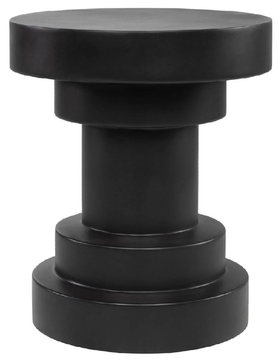 Luxury side table / stool black Ø 38 x H. 45 cm - Round glass fiber reinforced table / stool - Living room furniture - Luxury furniture - Luxury collection