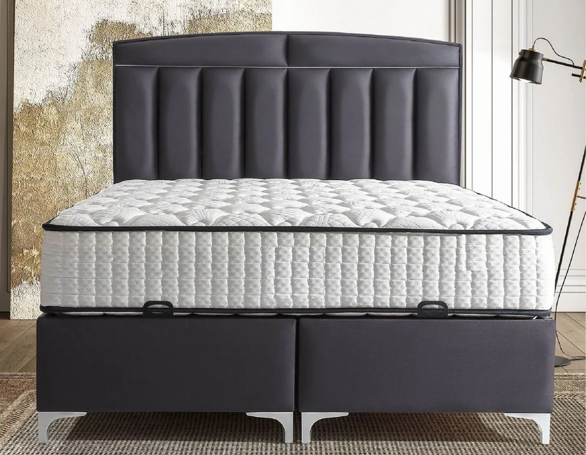 Luxury double bed purple / white - various sizes - solid wood bed with headboard and mattress - bedroom furniture - hotel furniture - luxury furniture