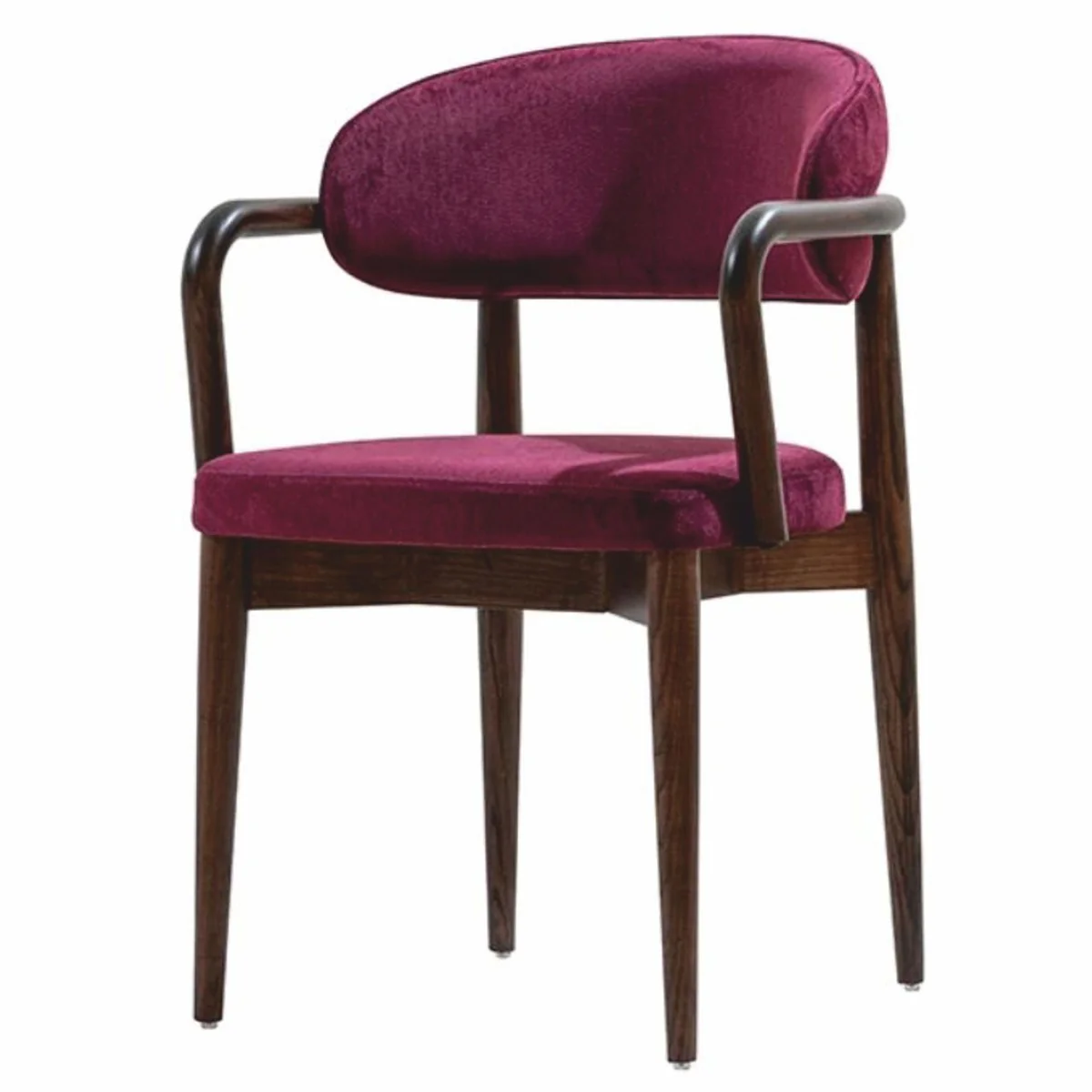 Luxus Esszimmer Stuhl mit Armlehnen Lila / Dunkelbraun - Esszimmer Möbel