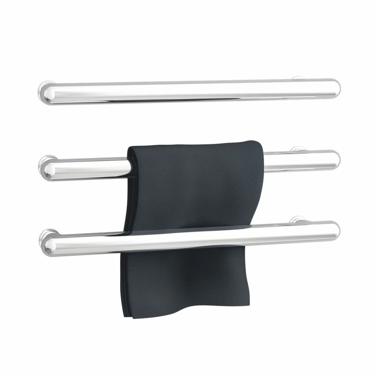 Luxury Bathroom Towel Warmer Silver Shiny 58 cm - Bathroom Accessories