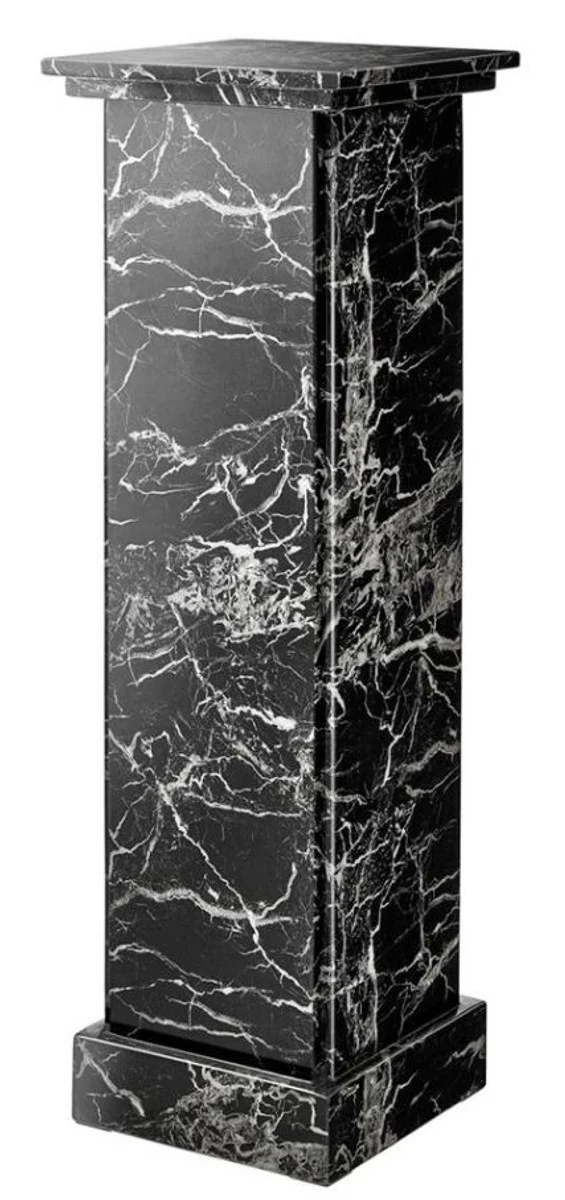 Artificial marble column black 39 x 39 x H. 122 cm - luxury side table