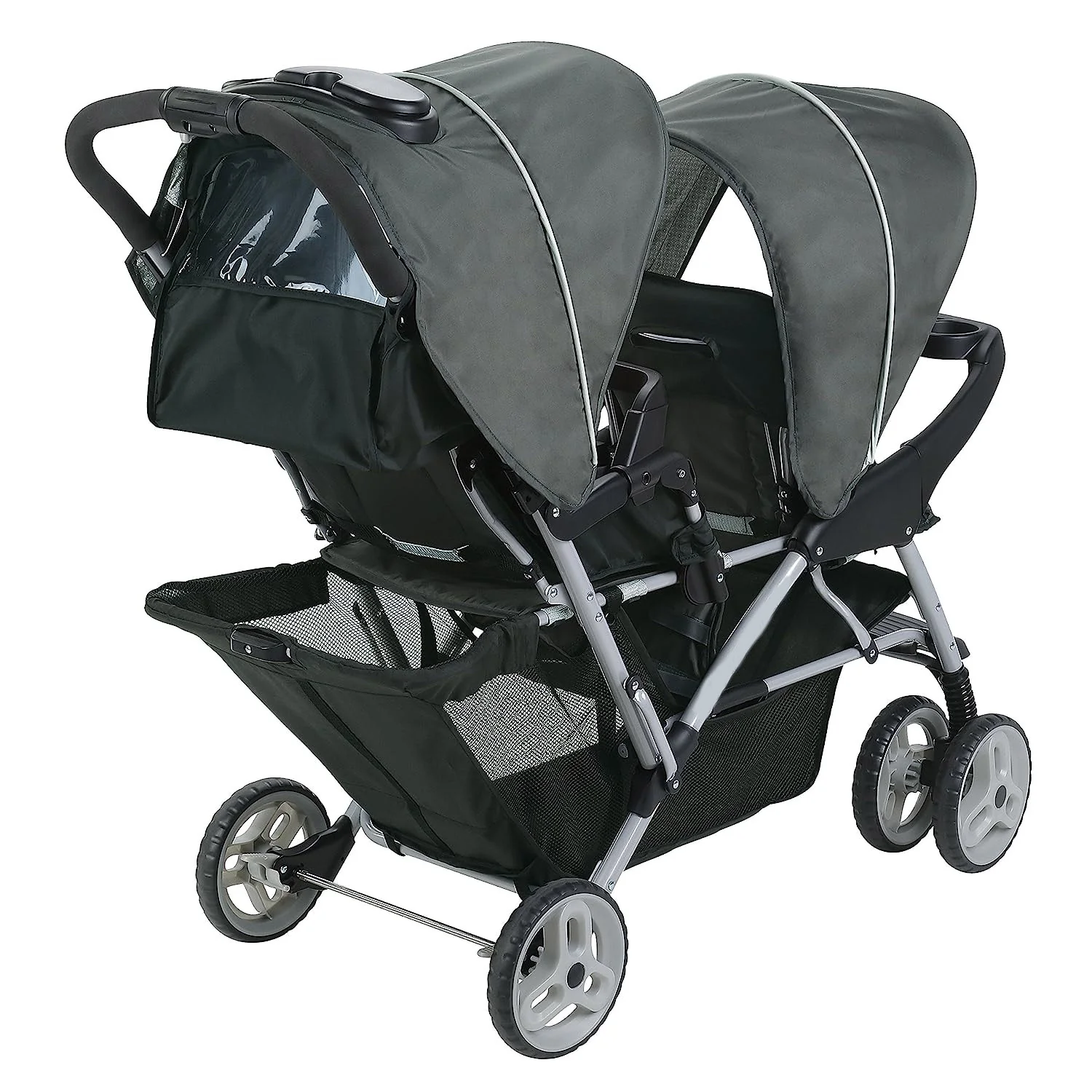 Double Stroller | Leichter Doppelkinderwagen mit Tandemsitzen, Glacier