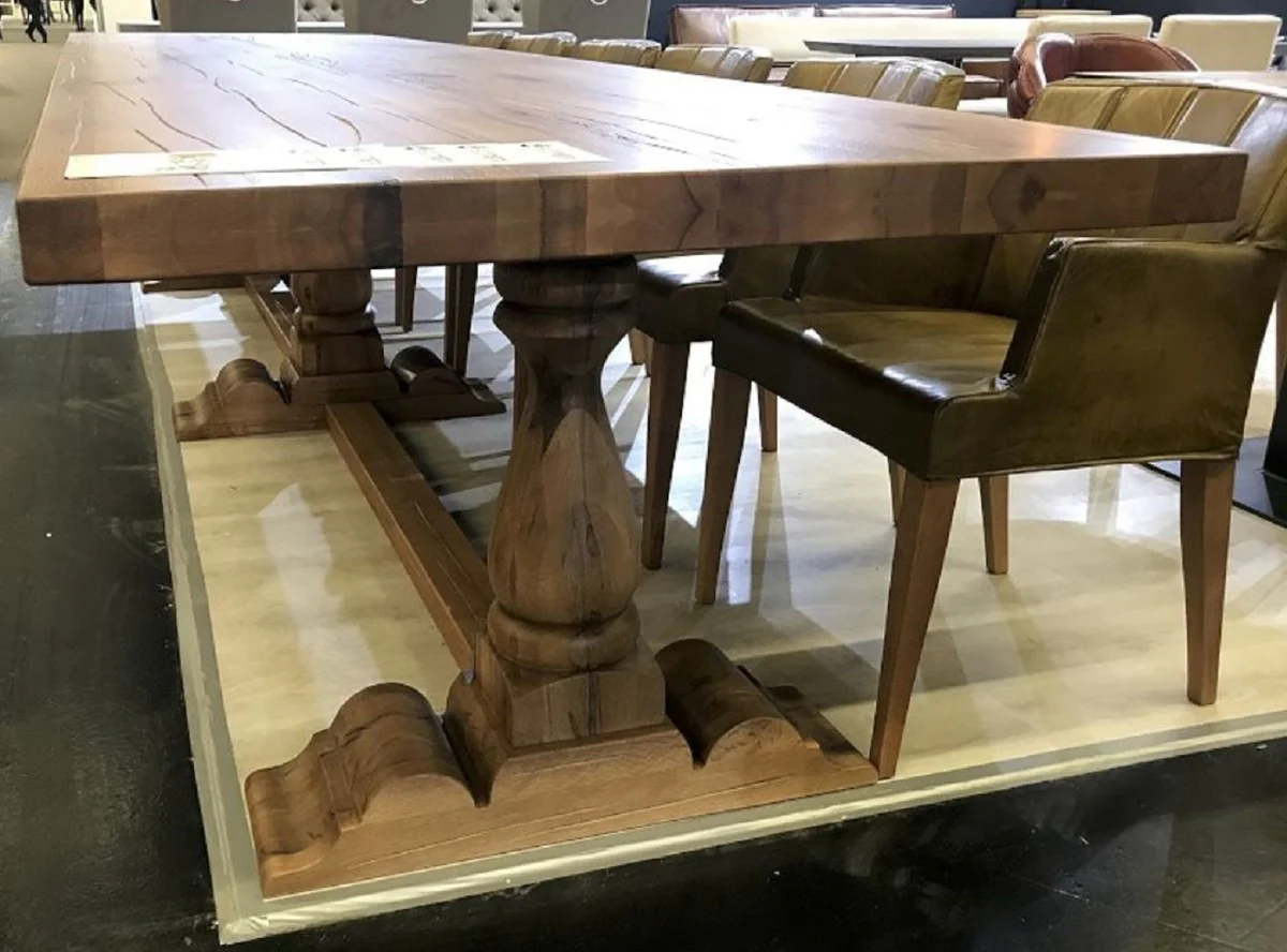 Country house style solid wood dining table brown 400 cm