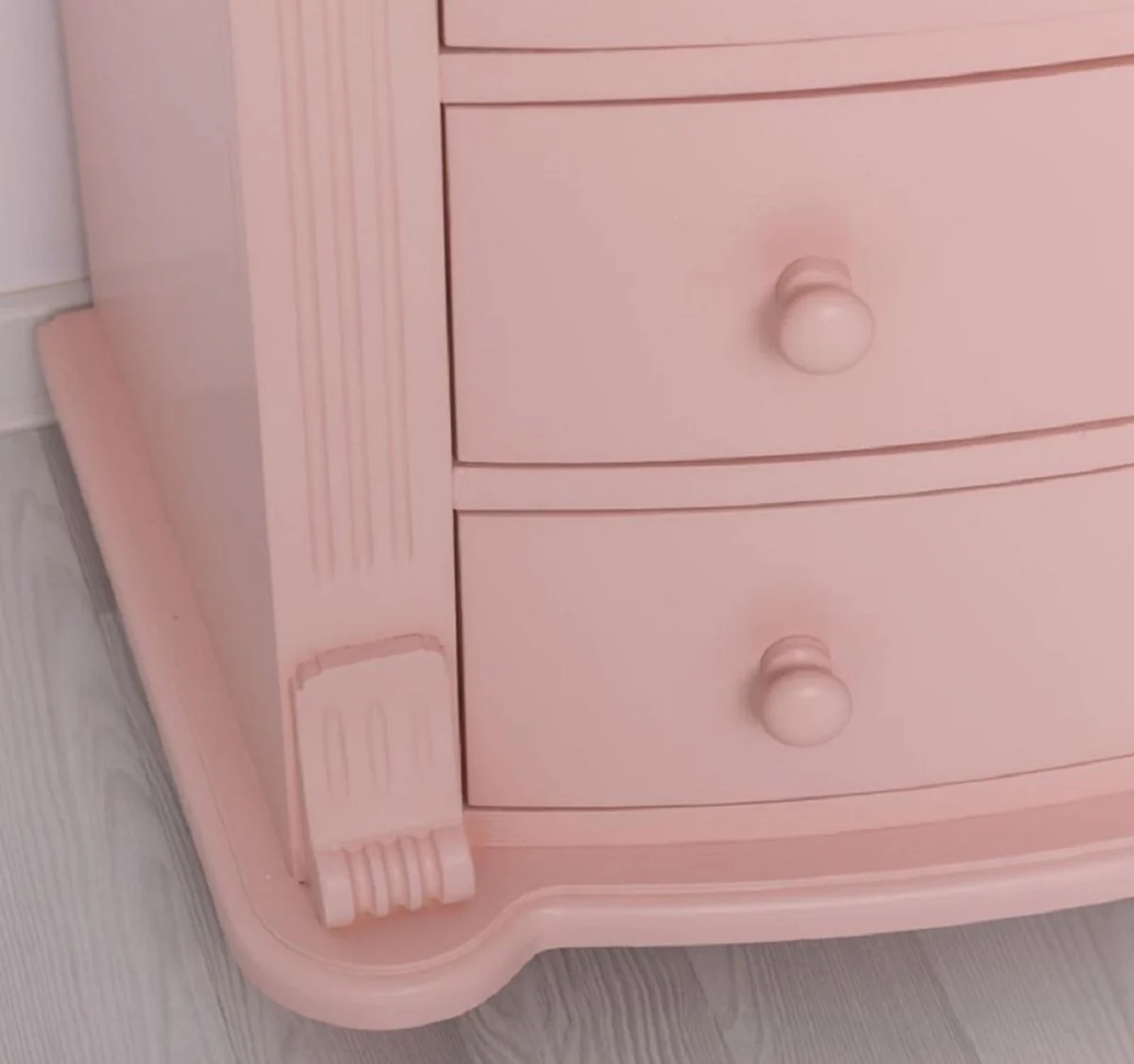 Country house style chest of drawers pink / gray 80 x 48 x H. 120 cm - Solid wood cabinet with 6 drawers - Country house style bedroom furniture - Country house style furniture - Country house style furnishings