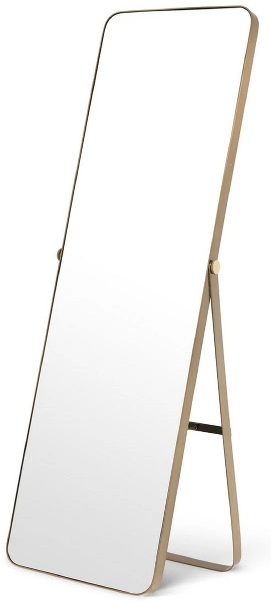 Luxury stainless steel standing mirror brass colored 53 x 45 x H. 157 cm - Bedroom Mirror - Bedroom Furniture - Luxury Collection