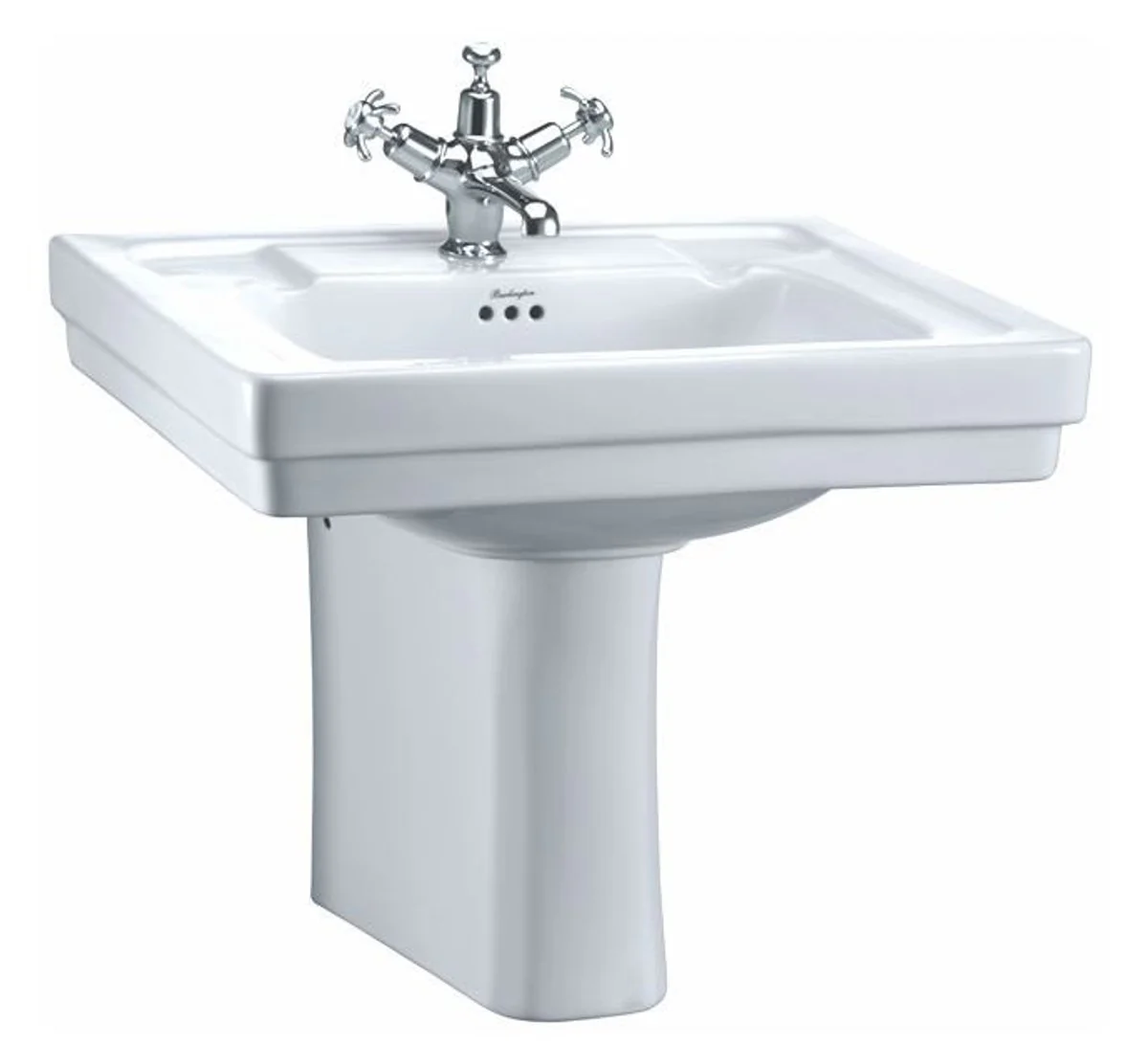 Luxury washbasin with half pedestal 61 x 51 x H. 50 cm - Porcelain washbasin