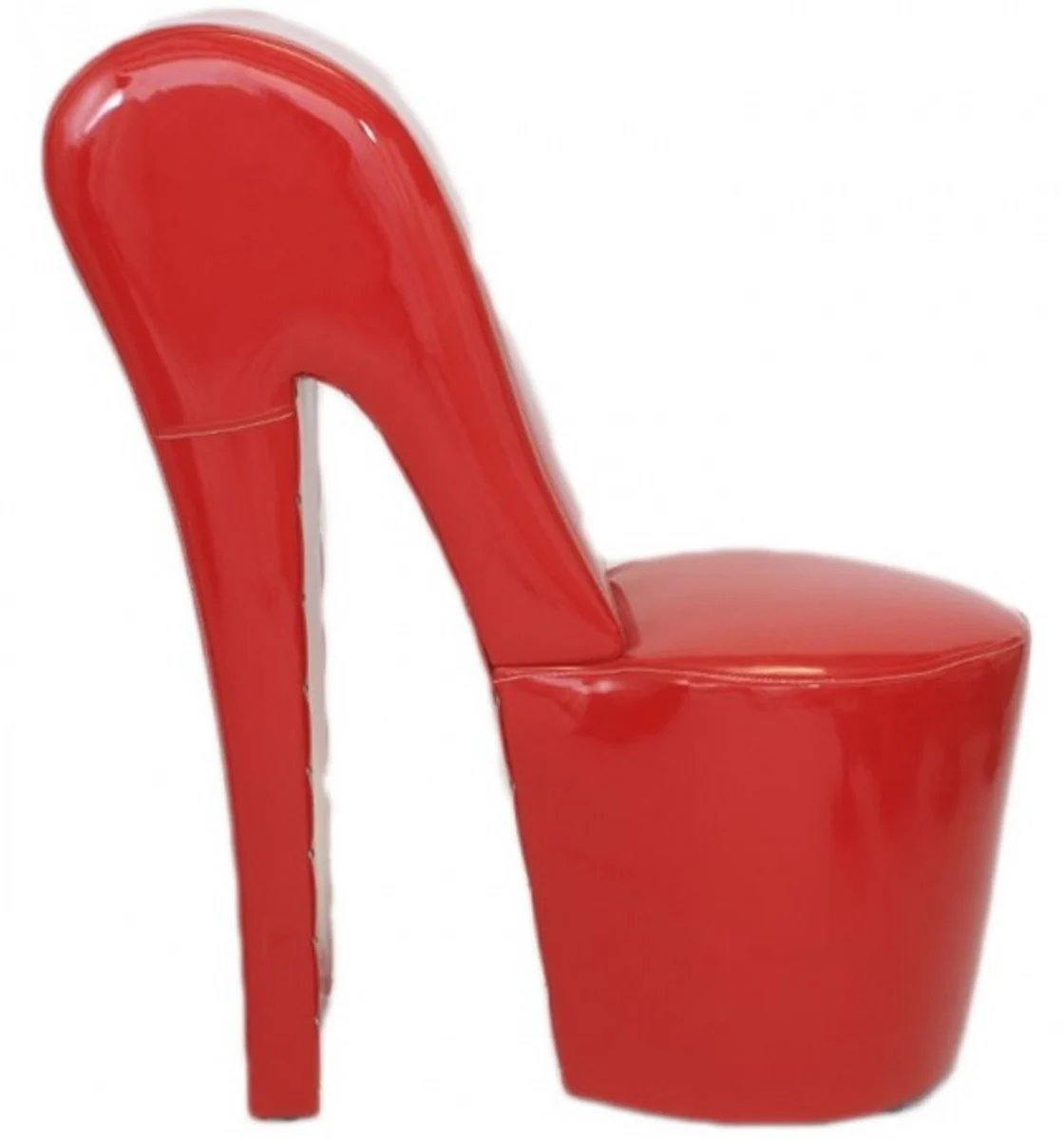 High Heel Sessel Rot Lack Luxus Design - Designer Sessel - Club Möbel - Schuh Stuhl Sessel