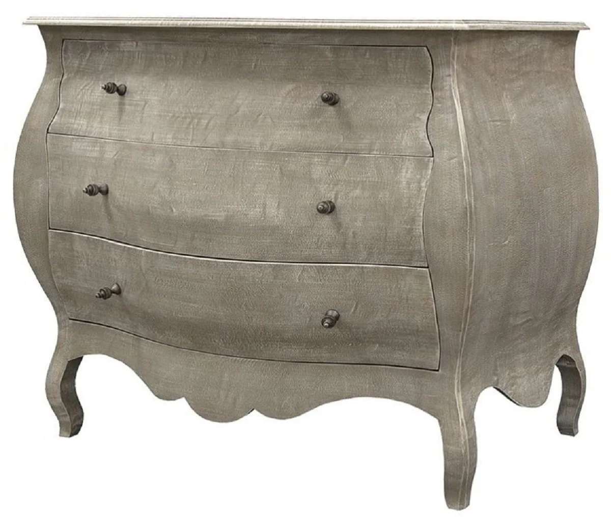 Luxury country house style solid wood chest of drawers with 3 drawers gray - handmade country house style furniture - luxury quality