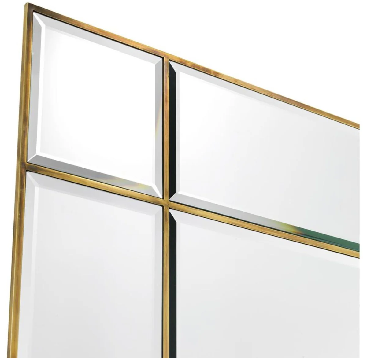 Luxury wall mirror with light vintage brass colored 90 x 13 x H. 140 cm - luxury quality