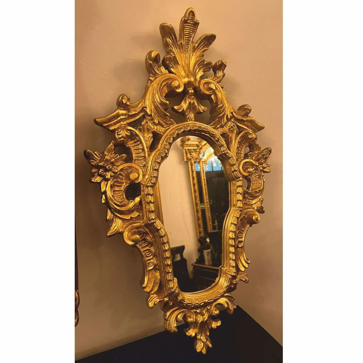 Barock Spiegel Gold H. 64 cm - Barockstil Wandspiegel