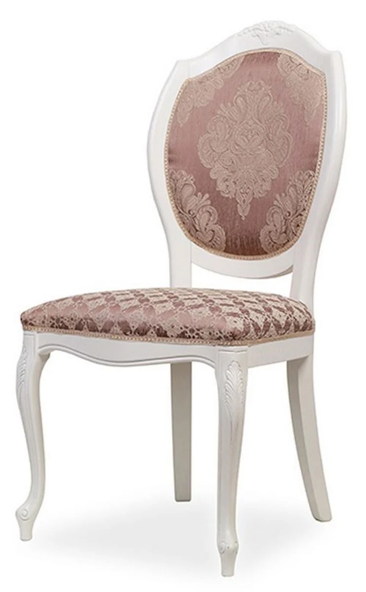 Luxury Baroque Dining Room Chair Purple / Beige / White - Baroque Style Kitchen Chair - Magnificent Luxury Dining Room Furniture in Baroque Style - Baroque Furniture