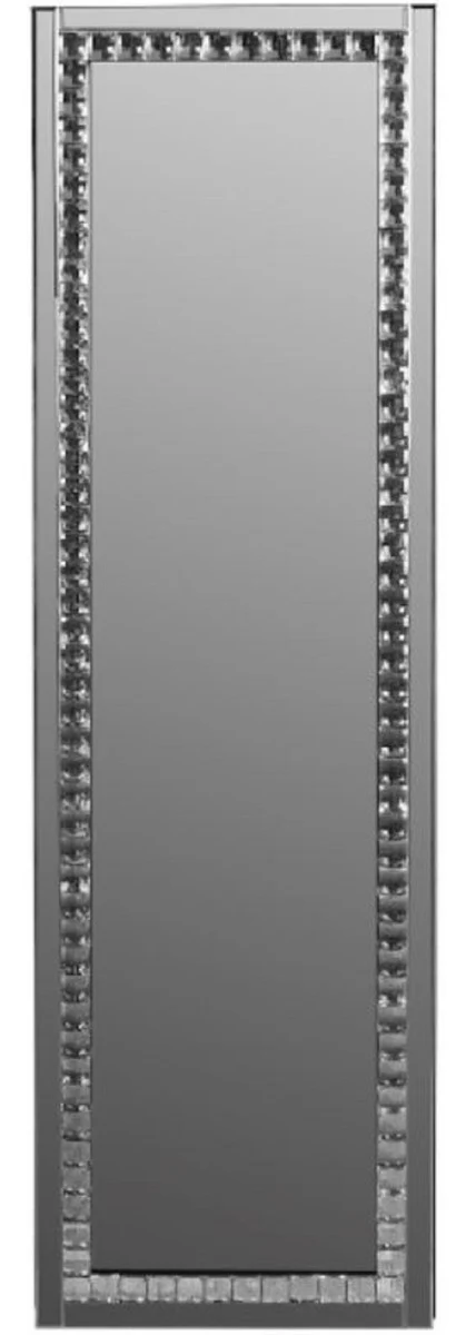 Luxury jewelry cabinet with mirror door silver / black 35 x 9 x H. 120 cm - Luxury Collection