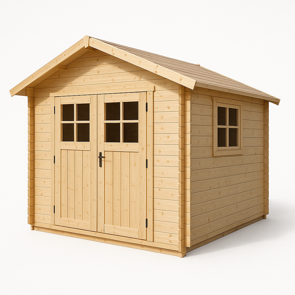 Gartenhaus aus Holz, 250 x 200 x 230 cm, helles Naturholz, KOHvszF380fM