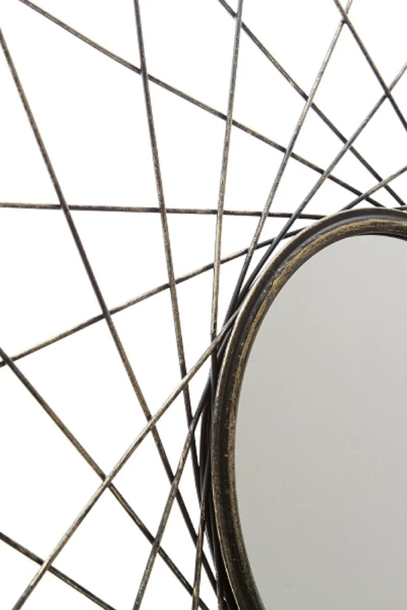 Designer wall mirror antique gold colored Ø 60 cm - Designer mirror