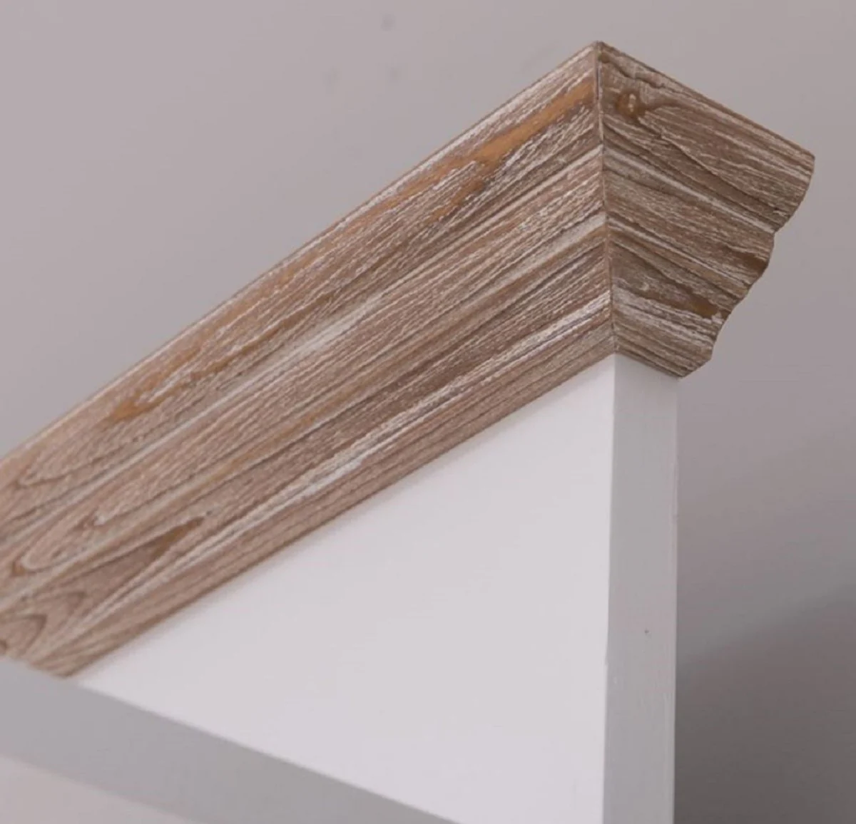 Country house style wardrobe white / natural colors 205 x 65 x H. 210 cm - solid wood wardrobe - hallway cabinet - hallway furniture - wardrobe furniture - solid wood furniture - country house style furniture