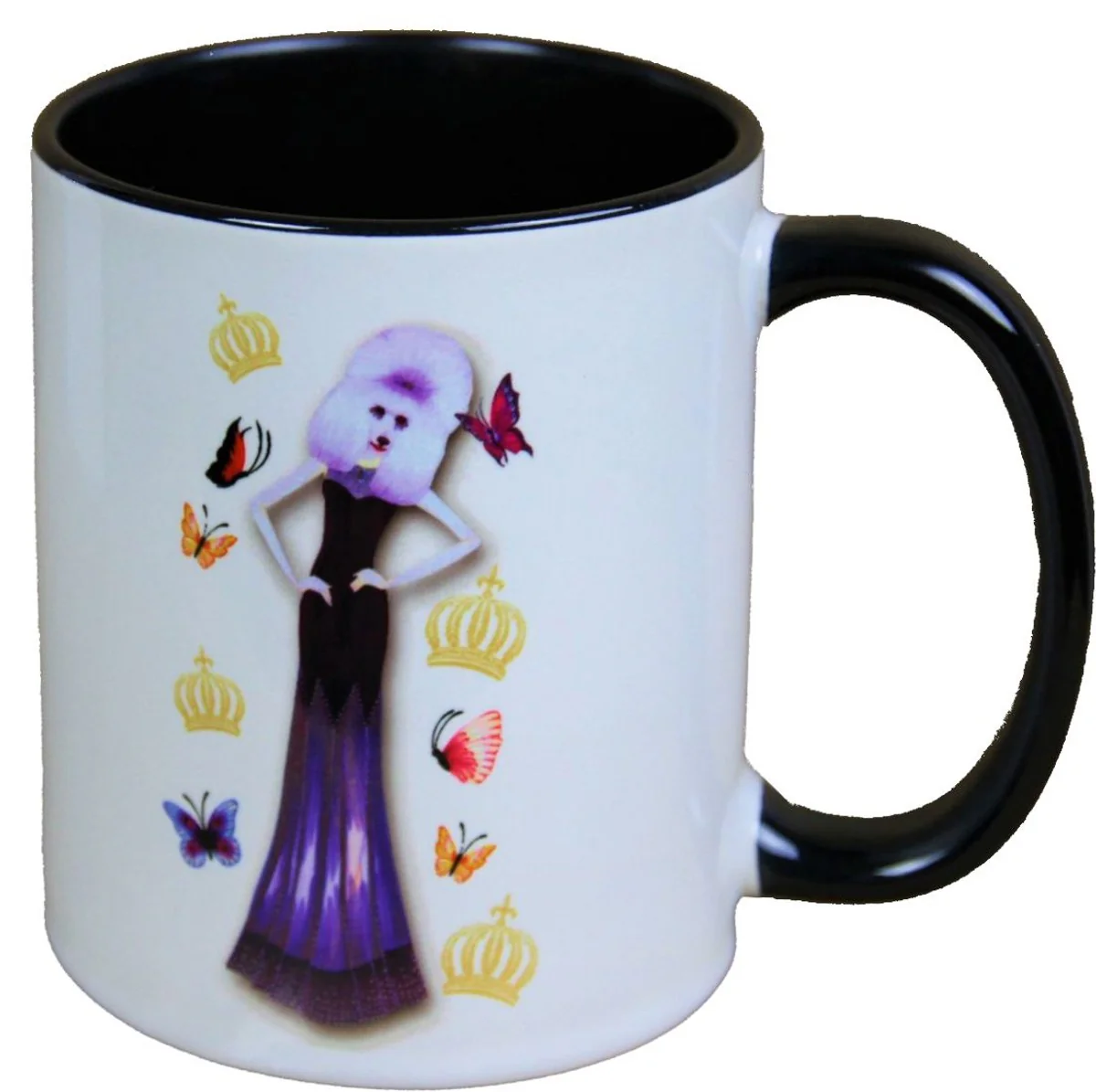 Harald Glööckler Pompöös cup dog with purple evening dress - designed by Harald Glööckler