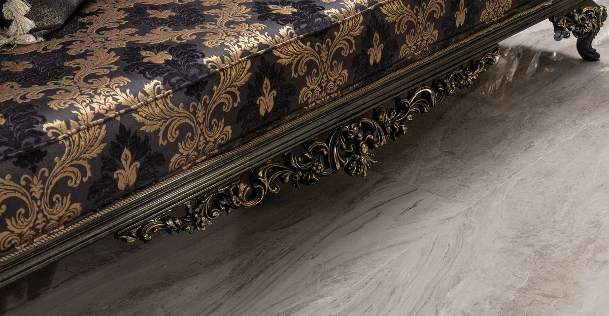 Luxury baroque sofa purple / gray / gold - baroque style living room sofa with elegant pattern - luxury living room furniture in baroque style - baroque furniture - baroque furnishings