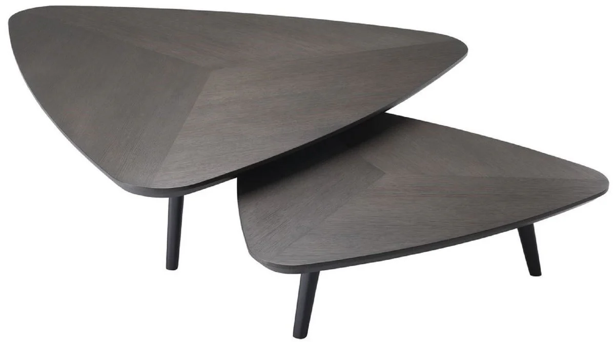 Luxury coffee table set mocha colors - 2 solid wood living room tables - living room furniture - luxury quality