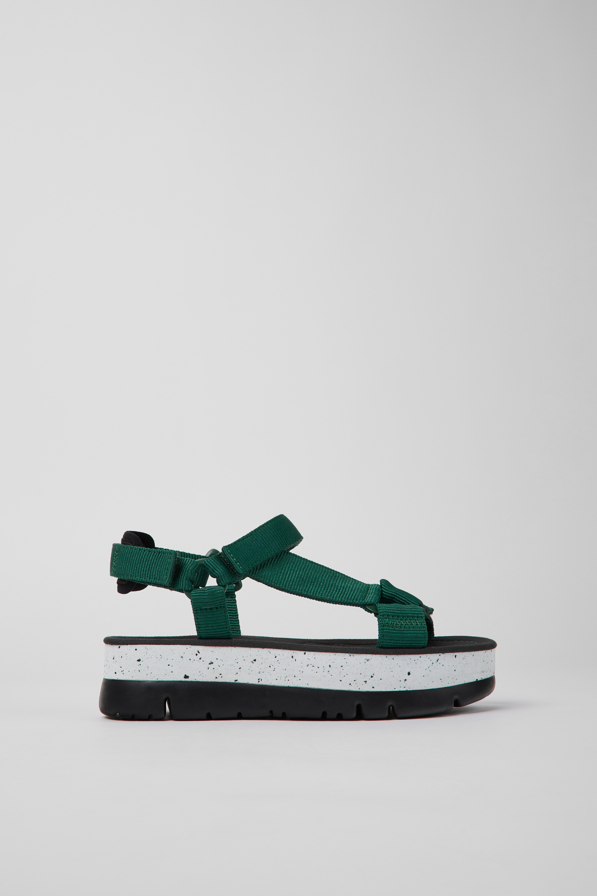 Oruga Up - Grüne textile Sandalen für Damen
