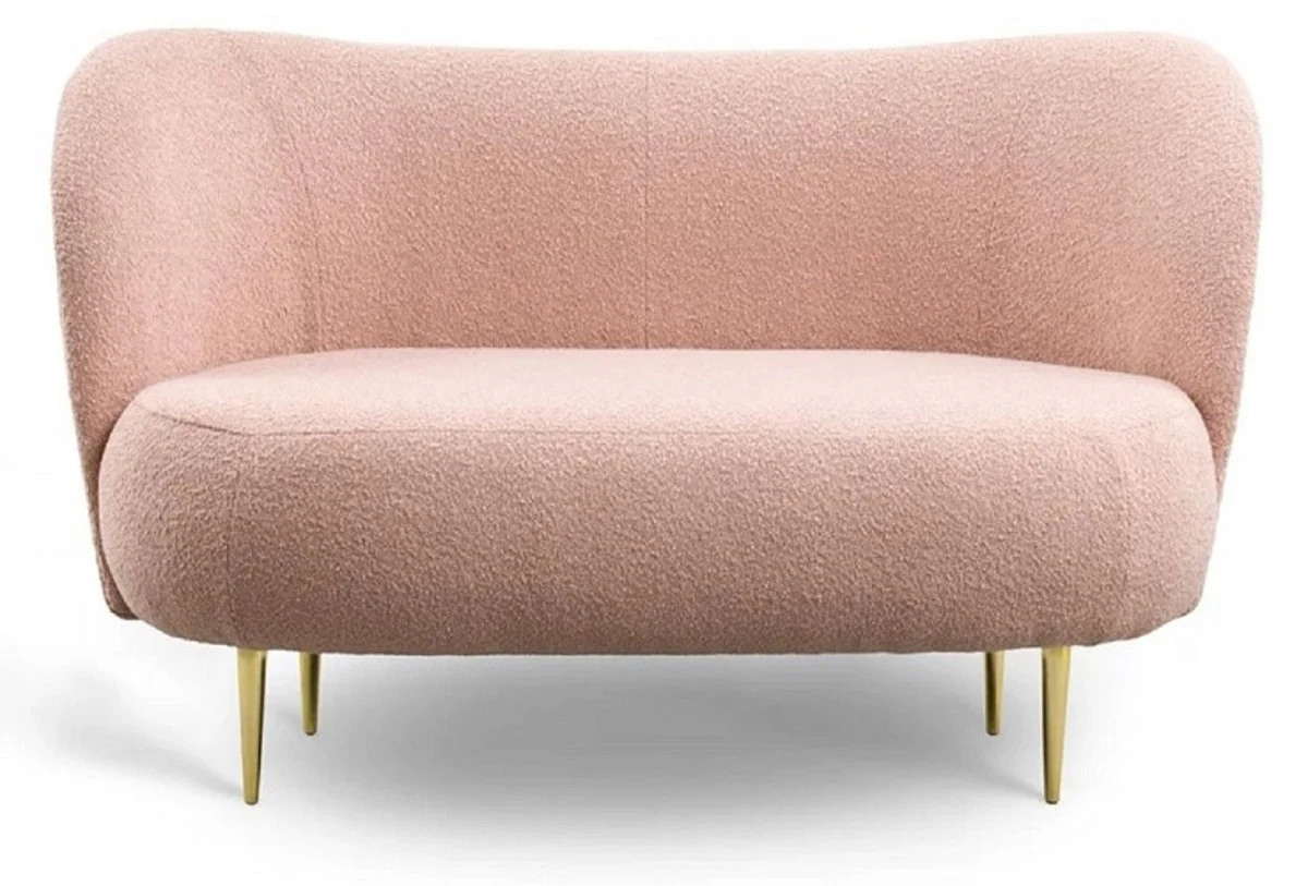 Luxury living room set pink / gold - 2 luxury sofas with curved backrest & 2 luxury armchairs with curved backrest - luxury furniture - living room furniture - luxury furnishings