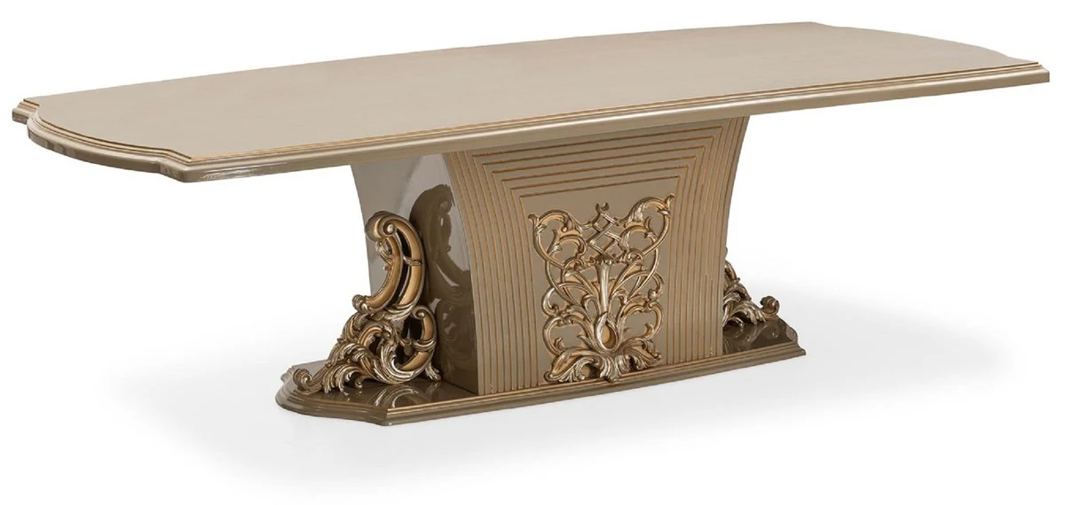 Luxury Baroque Dining Table Gray / Gold - Magnificent Baroque Style Kitchen Table - Luxury Dining Room Furniture in Baroque Style - Baroque Dining Room Furniture - Baroque Furnishings