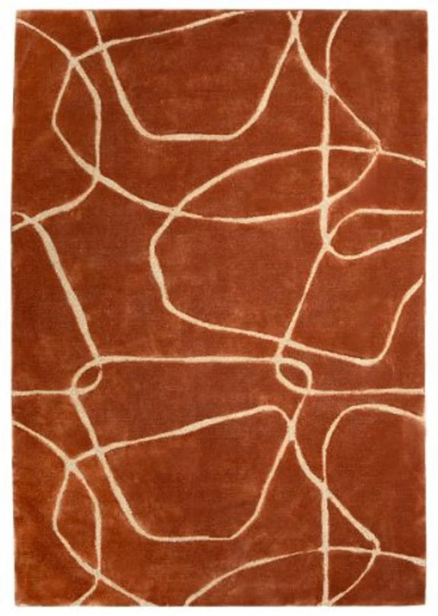 Luxury carpet brown / cream 160 x 230 cm - Rectangular living room carpet - Modern bedroom carpet - Luxury interior - Luxury quality