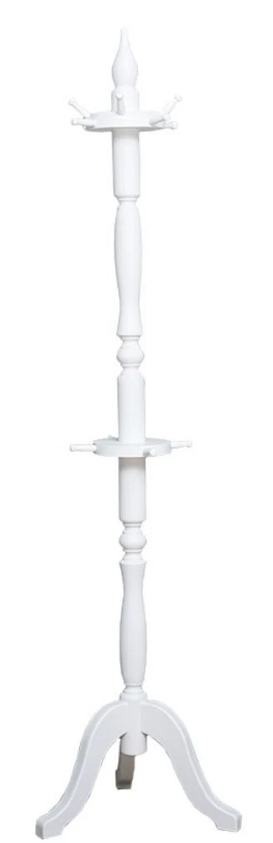 Country house style coat rack white Ø 59 x H. 200 cm - solid wood clothes rack - solid wood cloakroom furniture - country house style cloakroom furniture