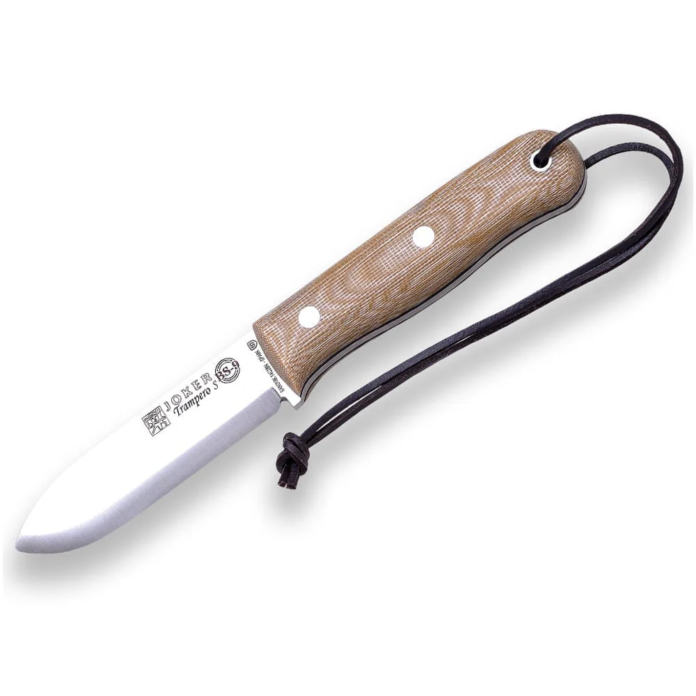 Joker BS9 Trampero Scandi Micarta Beige - Cuchillo de supervivencia y buschcraft