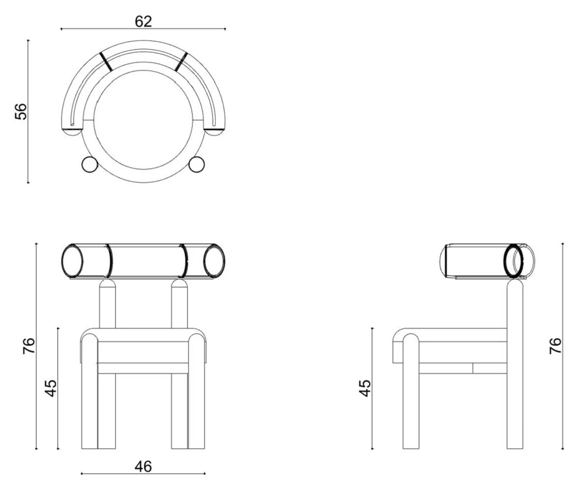 Luxury dining room chair with curved backrest white / gray - dining room furniture