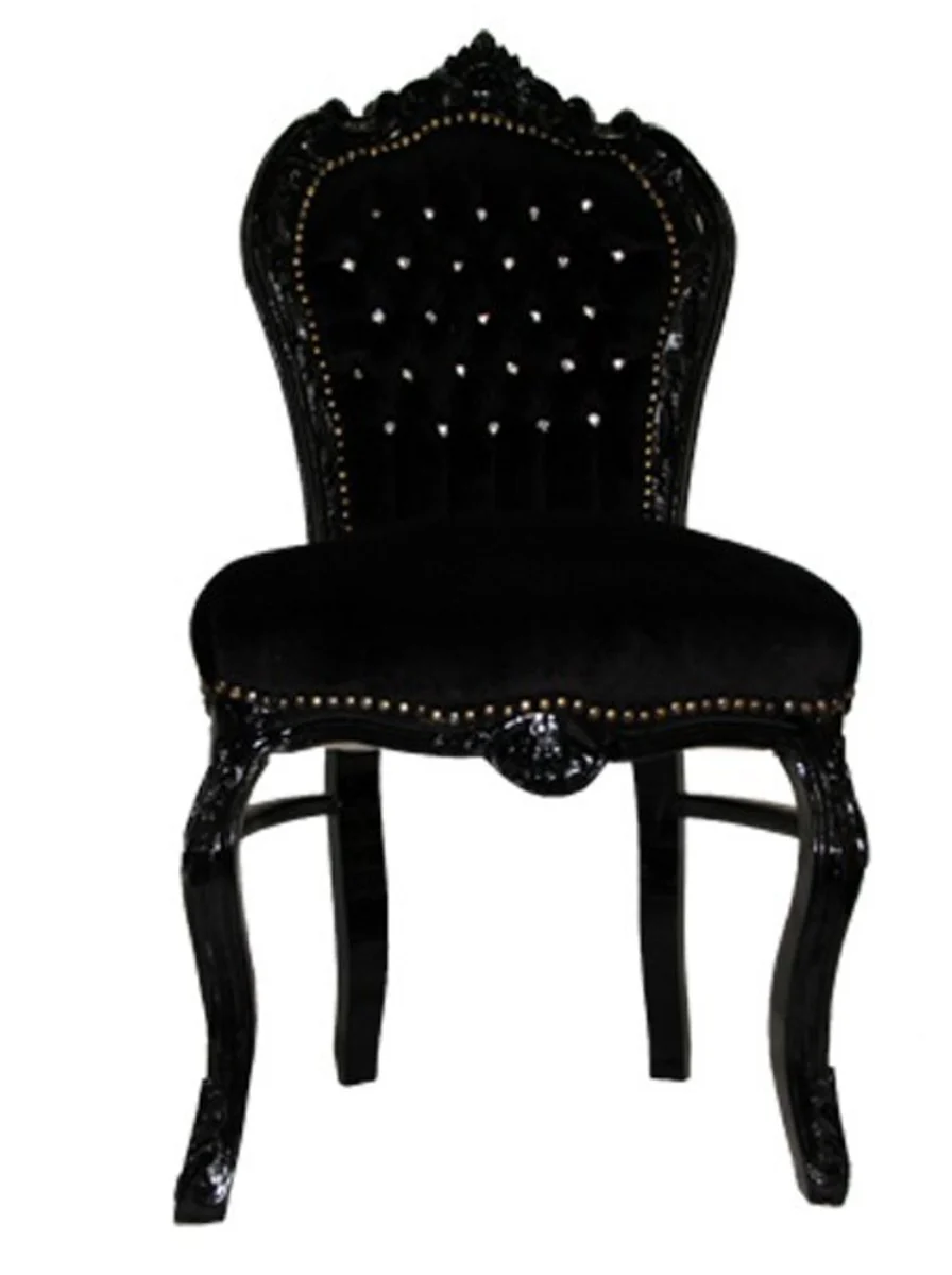 Baroque Dining Chair Black / Black Bling Bling
