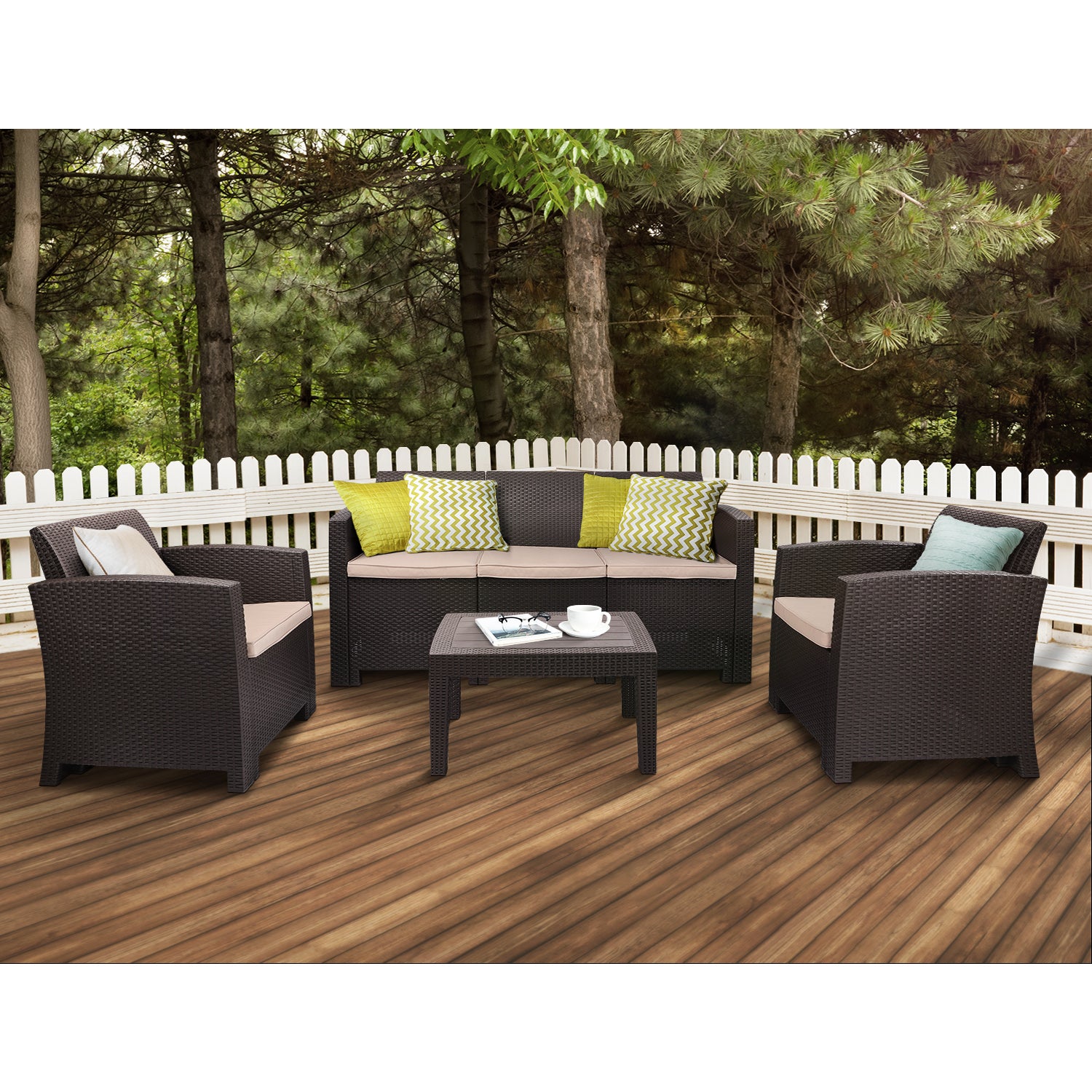 Alle Wetter Anti-UV Patio Conversation Set PE Rattan Wicker Sofa Sessel für Outdoor Innen Hinterhof Veranda Poolseite USE