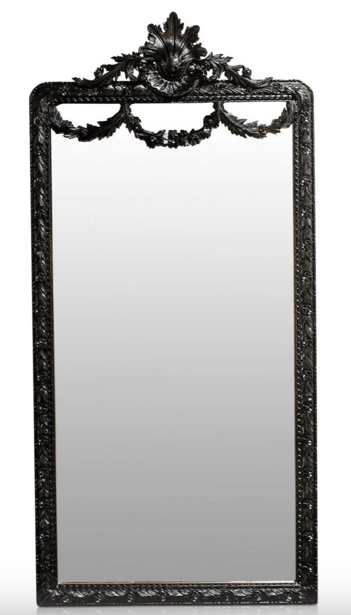 Baroque mirror black 120 x H. 242 cm - Baroque wall mirror