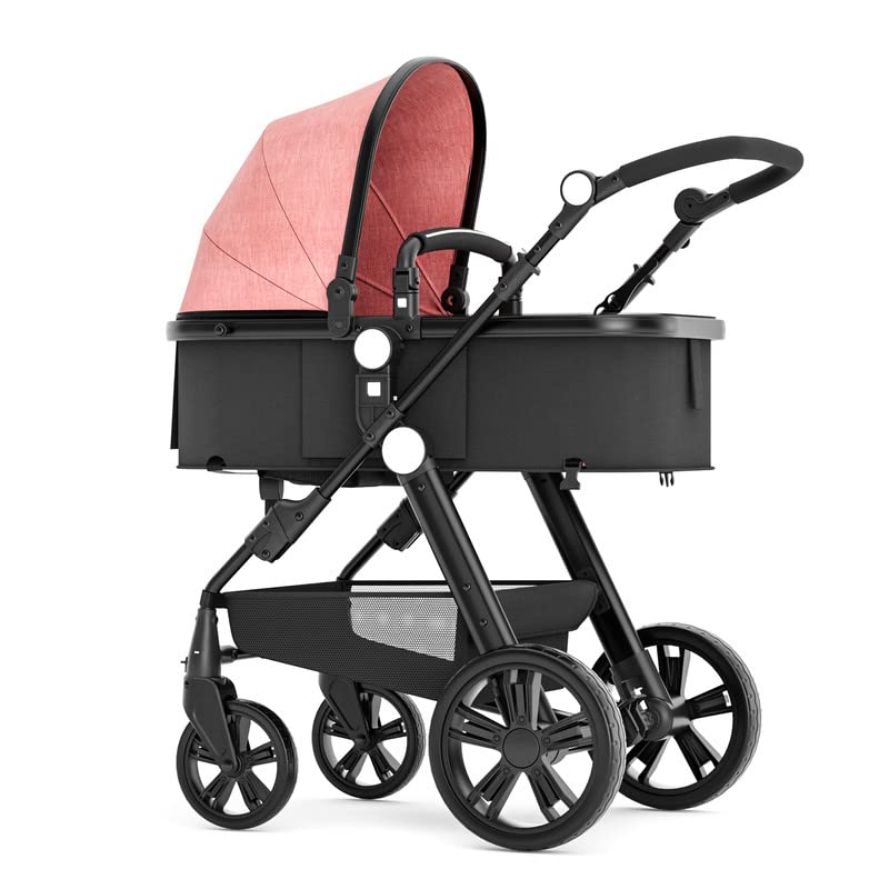 Kinderwagen für Neugeborene, wendbarer Stubenwagen für Kleinkinder, zum luxuriösen Vista-Sitz für Kleinkinder für Jungen und Mädchen, kompakter Einzel-All-Terrain-Kinderwagen, Kinderwagen-Abdeckung, Getränkehalter, Netz …
