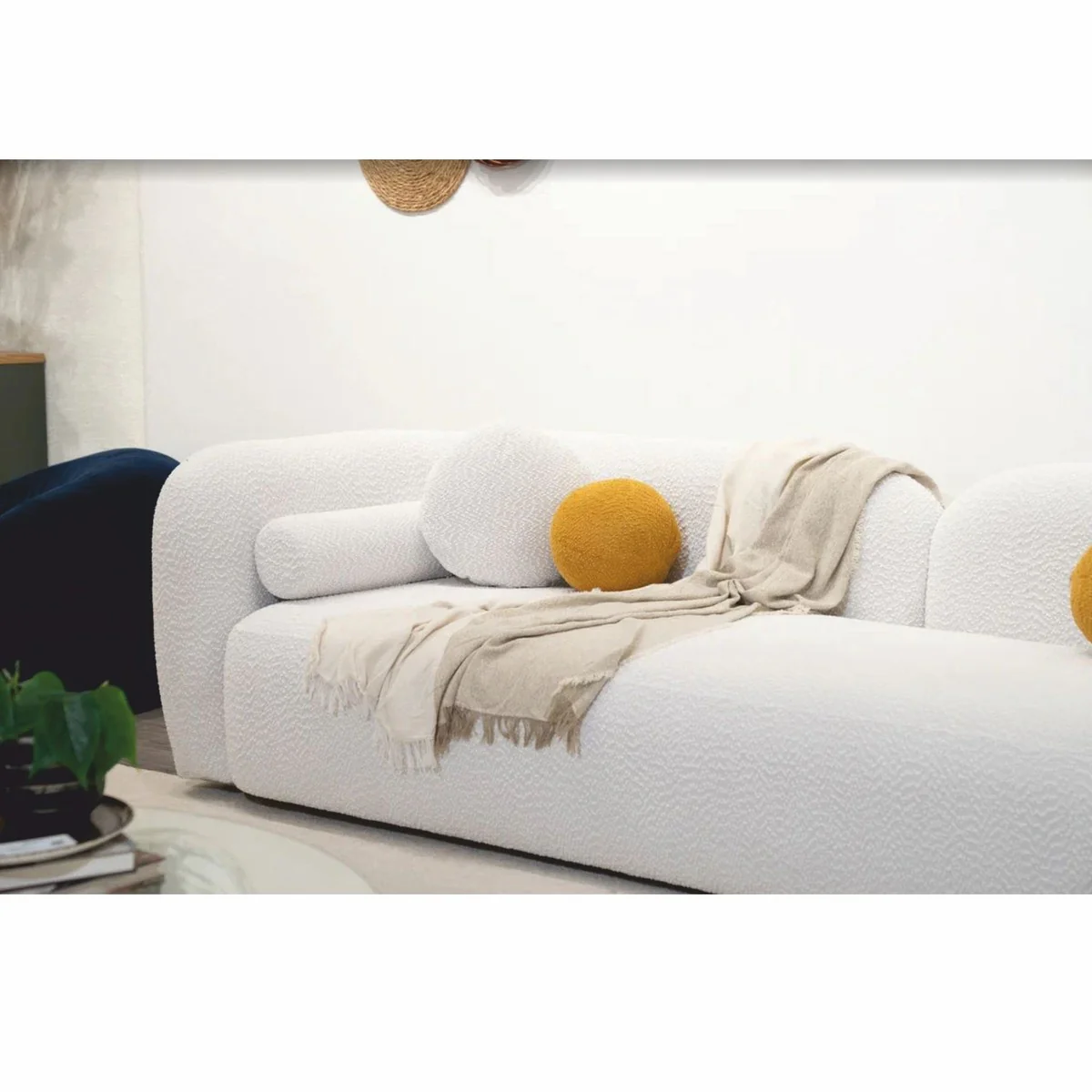 Luxury Living Room & Hotel Sofa White 240 cm - Luxury Furniture