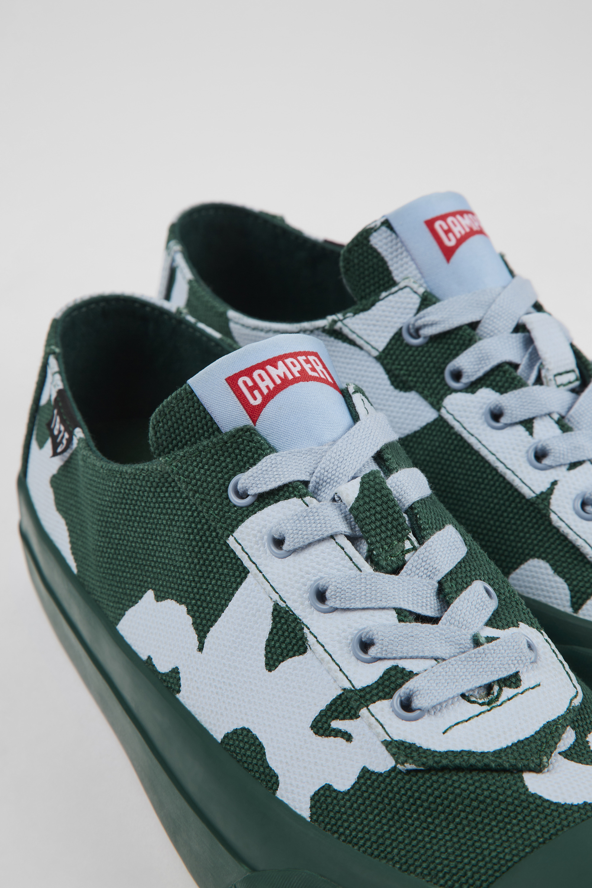 Camaleon - Grüne und blaue recycelte Baumwolle Turnschuhe für Damen