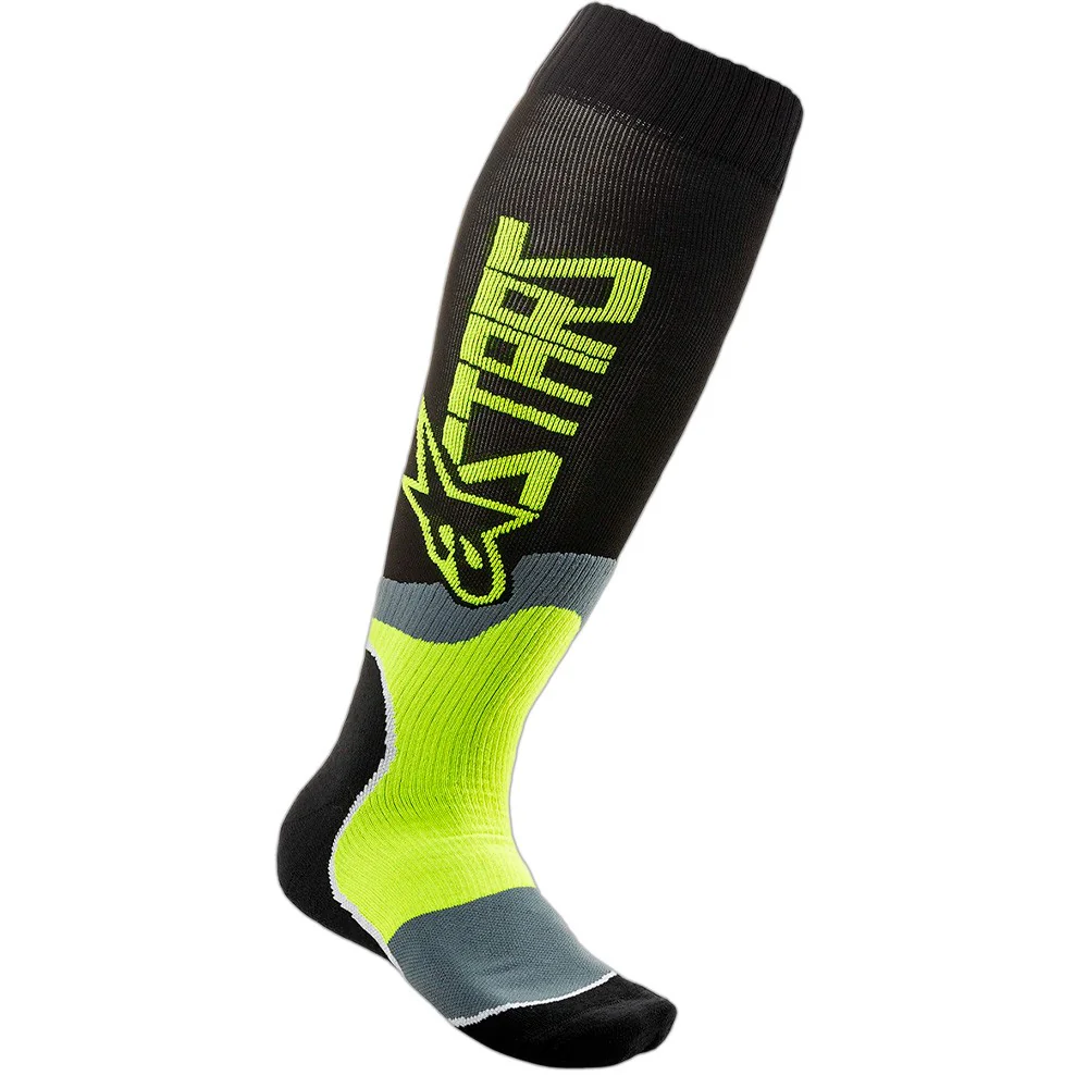 CALCETIN ALPINESTARS MX PLUS2 NEGRO / AMARILLO
