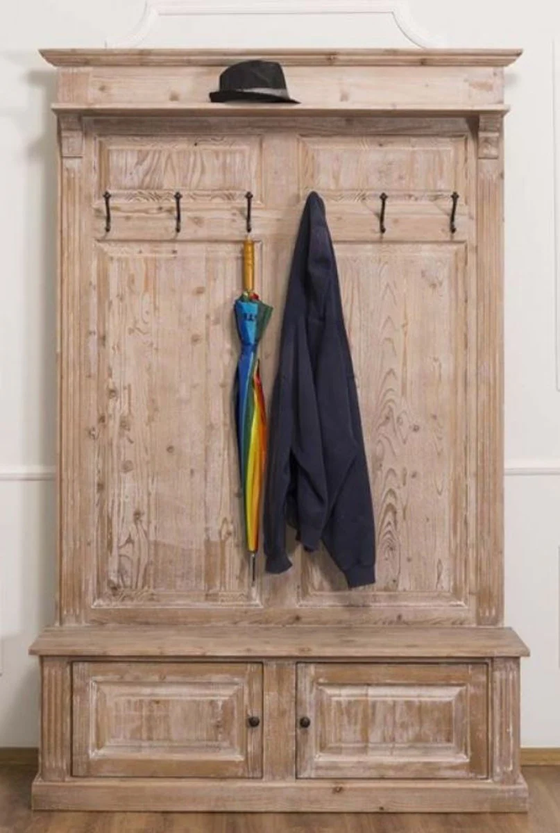 Country house style wardrobe natural colors 140 x 41 x H. 210 cm - solid wood wardrobe - country house style wardrobe furniture