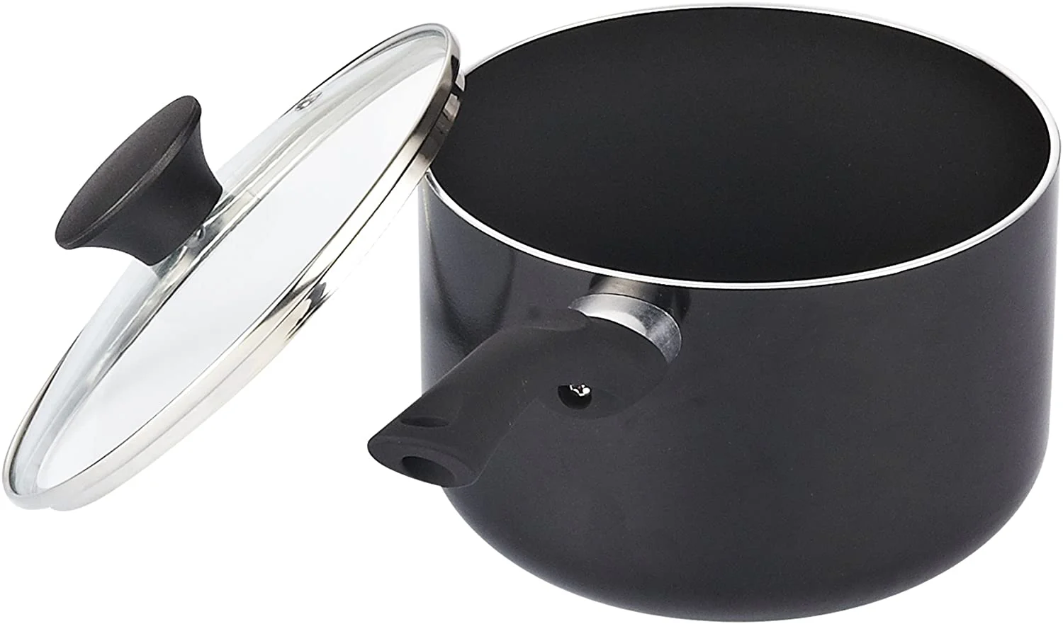 15-teiliges Kochgeschirrset mit antihaftbeschichtetem Stay-Cool-Griff, Schwarz